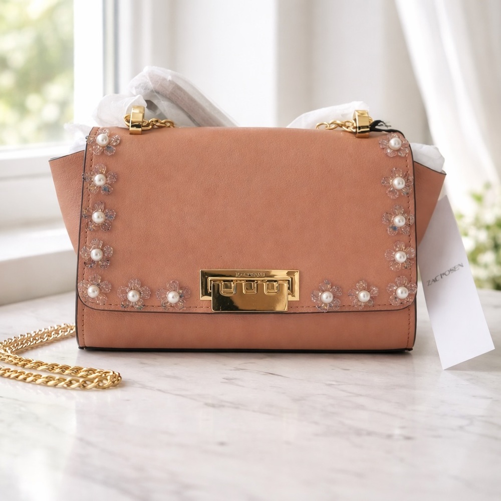 ZAC POSEN Eartha Mini Chain Shoulder Bag Pecan Pie Tan